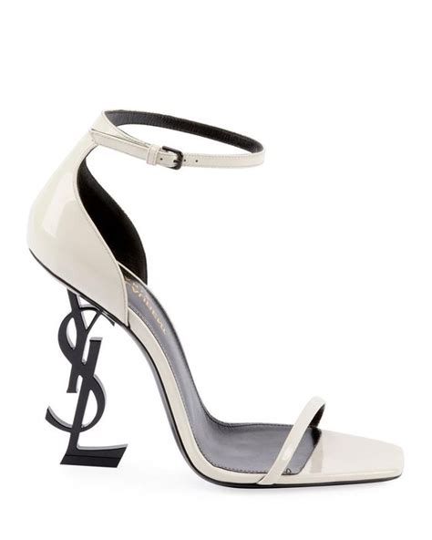 black and white ysl heels